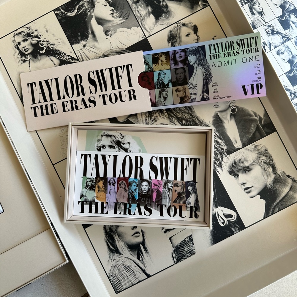Taylor Swift Eras Tour VIP box tote pin posters postcards lanyard 
Houston date